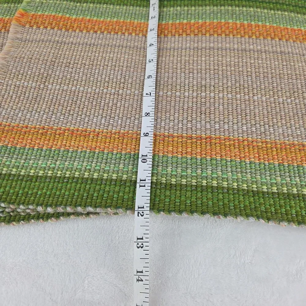 Vintage MCM Woven Placemats Set of 4 Green Orange Beige Made in Japan Unused NOS